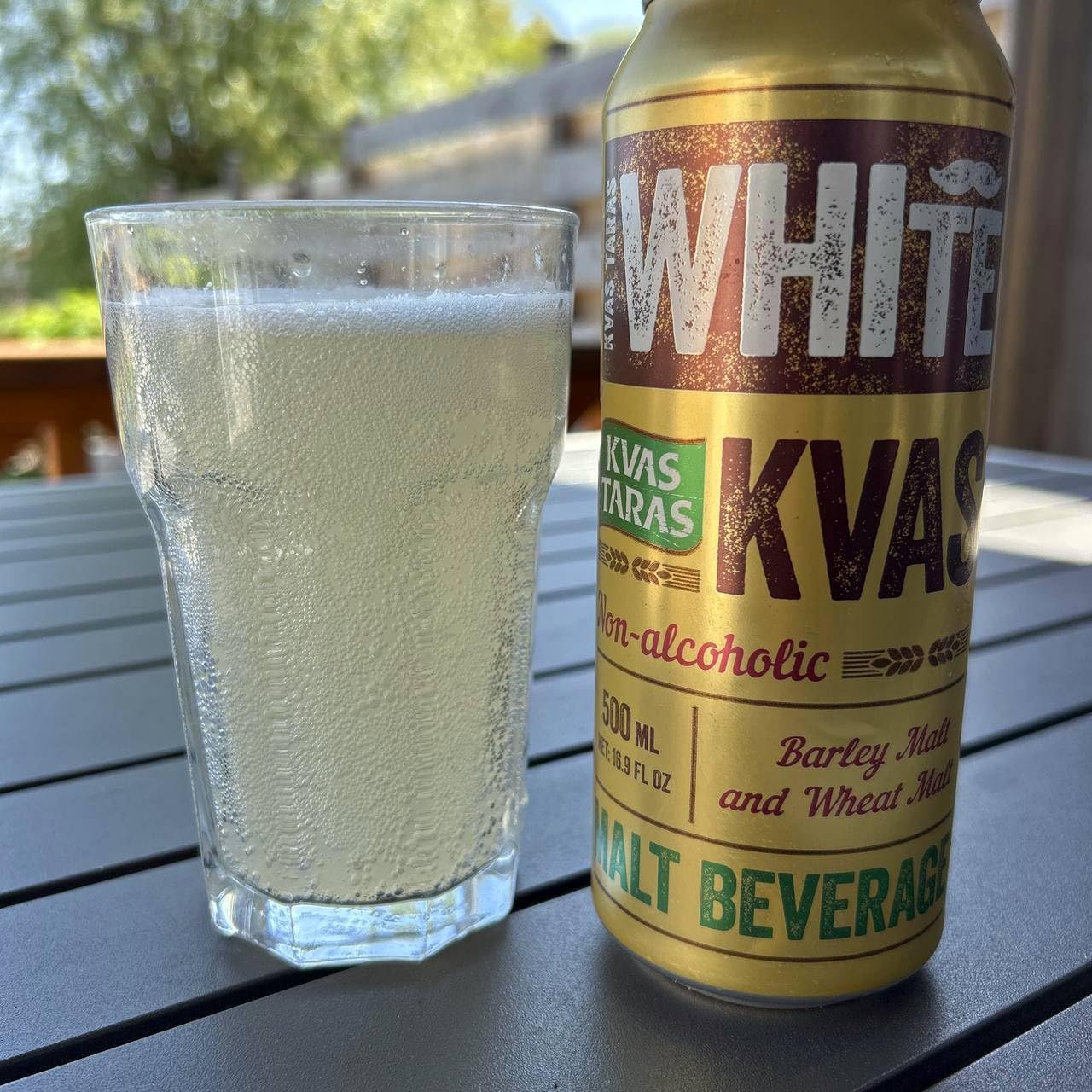 Kvas Taras White Kvass: Light & Refreshing Eastern European Fermented Drink (500ml Can)