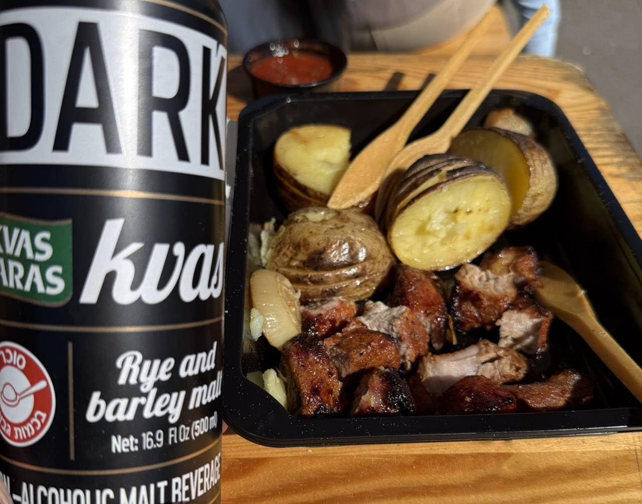 Kvas Taras Black Kvass: Deep, Malty Eastern European Fermented Drink (500ml Can)