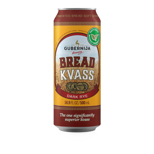 Kvass Gubernija: Classic Lithuanian Bread Kvass, Naturally Fermented (500ml Can)
